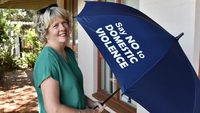 Rotary Club of Ballina-on-Richmond member Robyn Harmon says new umbrellas that have been donated to police will offer support and reassurance to the community.