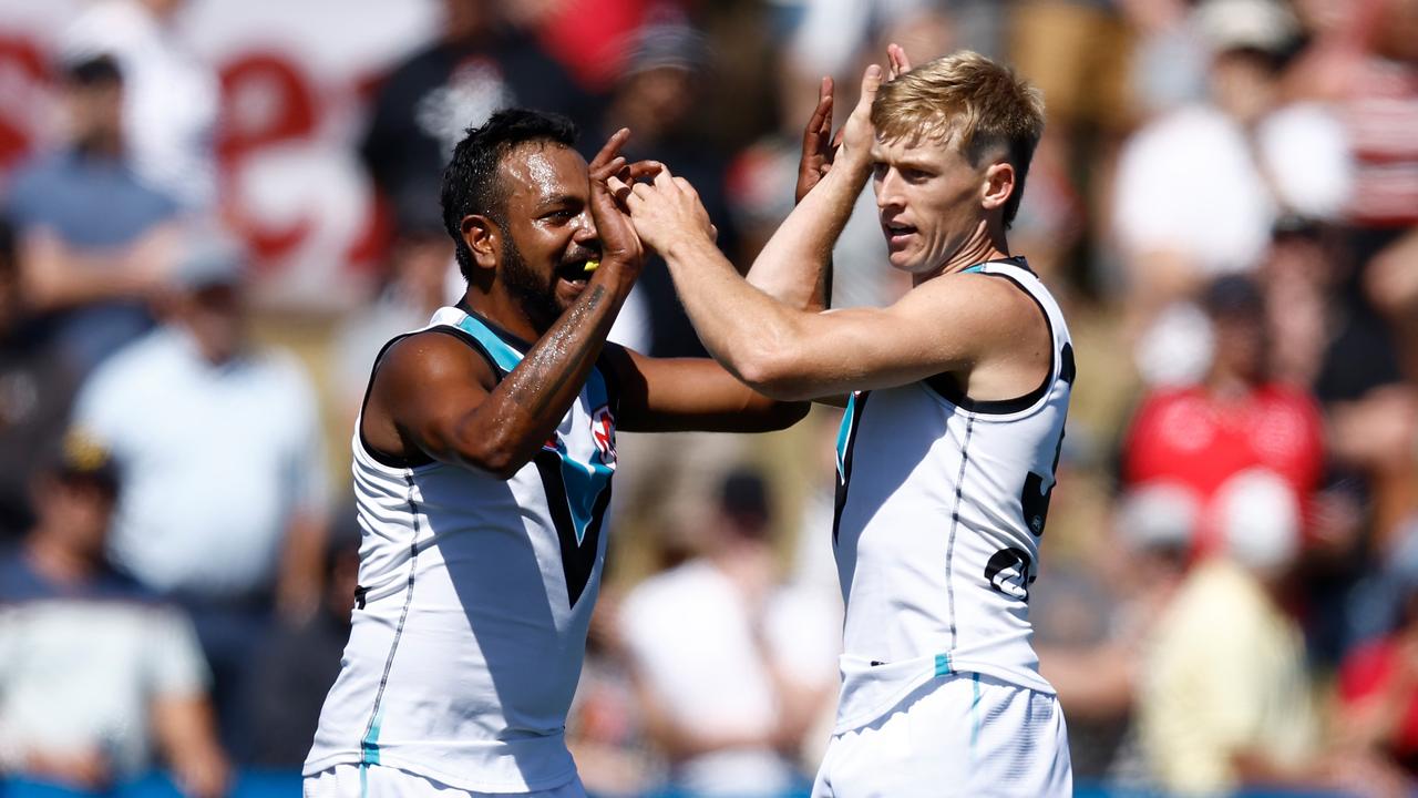 The Power scored at will throughout the game. (Photo by Michael Willson/AFL Photos via Getty Images)