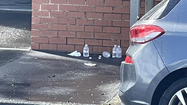 Police used capsicum spray on a man before he was arrested following an alleged stabbing at Broadmeadow railway station. Picture: Dan Proudman