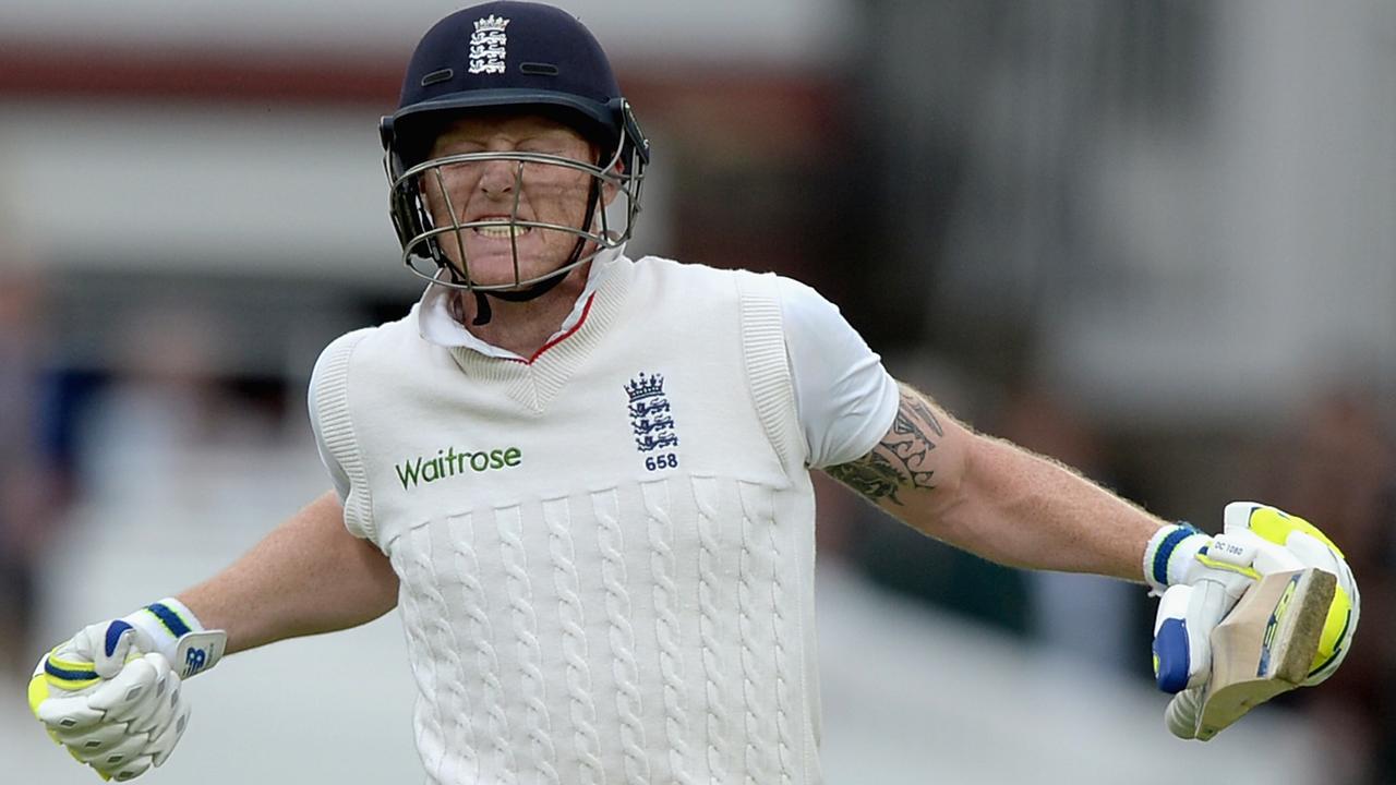 LONDON, ENGLAND - MAY 24: Ben Stokes of England celebrates scoring his century during day four of 1st Investec Test match between England and New Zealand at Lord's Cricket Ground on May 24, 2015 in London, England. (Photo by Gareth Copley/Getty Images)