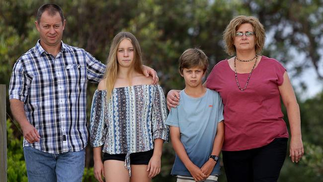 At a loss ... Nick and Andrea Foran, pictured with their children Bronte, 14, and Isaac, 11, were astounded that the Property Club did not provide more help. Picture: Peter Lorimer.