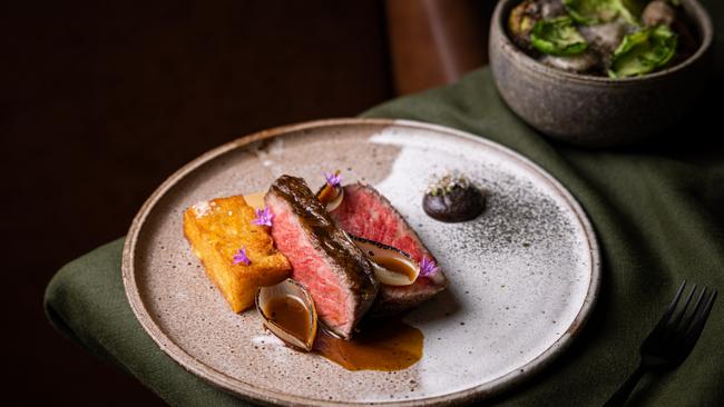 Darling Downs wagyu tri-tip MB9+ with potato and black garlic at Homage