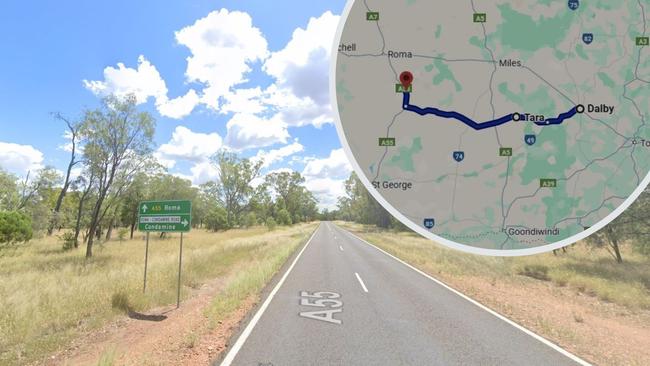 Police say Tayla Spies was last seen travelling along the Carnarvon Highway, just south of the Condamine turn-off. Picture: Google Maps