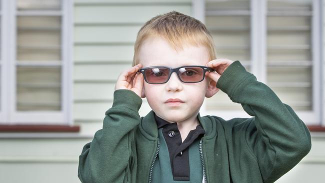 Caboolture State School prep students are back at school after COVID-19 restrictions are eased. Jesse poses for a photograph at school. June 17, 2020. Picture: Renae Droop