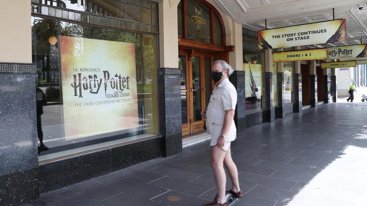 Melbourne will hit 80% COVID vaccination, allowing retail to reopen and other restrictions eased. Theatres are set to reopen. Picture: David Crosling