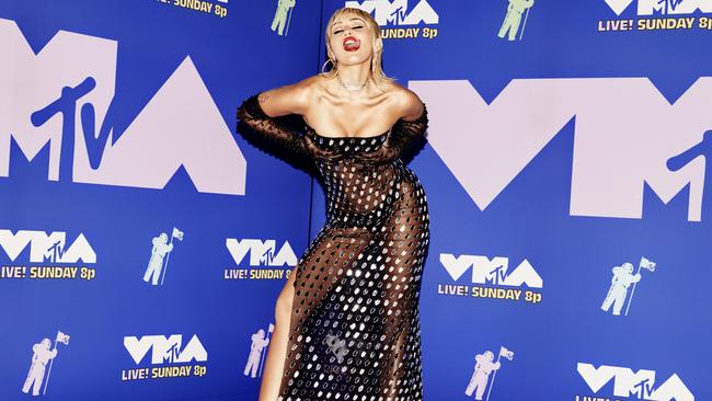 Miley Cyrus at the 2020 MTV Video Music Awards. Picture: Getty Images.