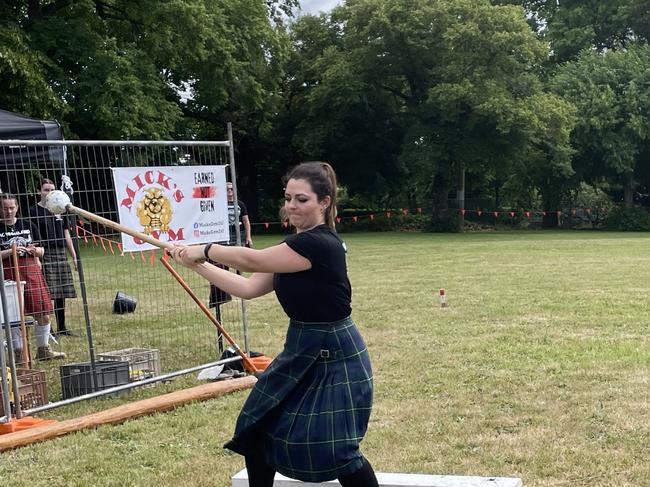 Emma Bargery in action at the Highland Games. Picture: Athos Sirianos