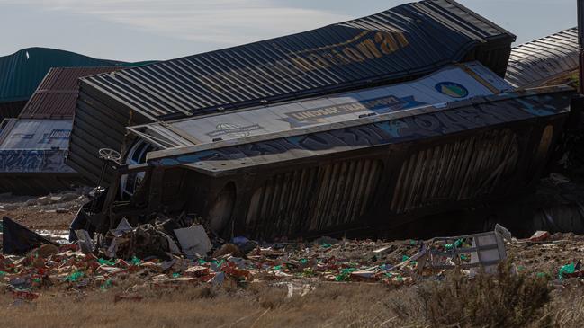 Two train drivers killed in horror truck collision on Barrier Highway, Bindarrah. Picture: Andrew Gosling