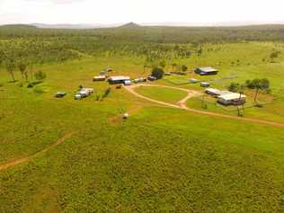 SELLING UP: An aerial view of the homestead of Clive Palmer’s Marlborough cattle property, Mamelon Station. It will be auctioned next month as Queensland Nickel administrators look to reduce the company’s surplus assets. INSET: Clive Palmer. Picture: Contributed