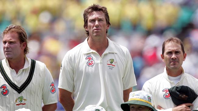 Glenn McGrath and Shane Warne’s Test farewell at the SCG was not the end of their cricketing careers. Picture: Gregg Porteous