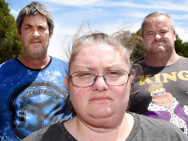 Ronald Lyons, Christine Lyons and Peter Arthur,  Concerned friends that live with Samantha Kelly.  Police investigate and hold grave concerns for  Missing mum of 4 young children Samantha Kelly last seen 3 weeks ago.  Samantha Kelly was last seen at her home town of Kangaroo Flat near Bendigo.  Picture: Nicole Garmston