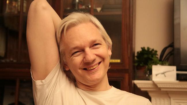 Julian Assange during an interview inside the Ecuador Embassy in London. Picture: Supplied.