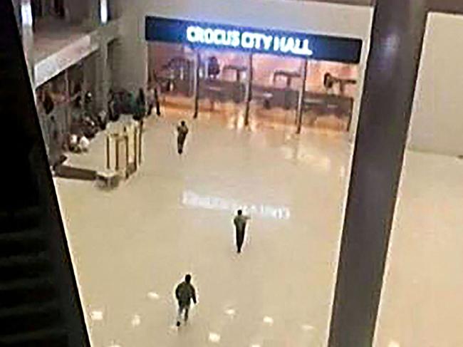 Gunmen moved through the concourse of the Crocus City Hall and open fired. Picture: UGC/AFP