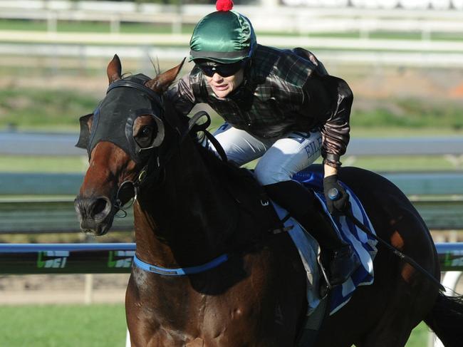 My Quilter (Sarah Eilbeck) winning at Doomben. Picture: Grant Peters, Trackside Photography.