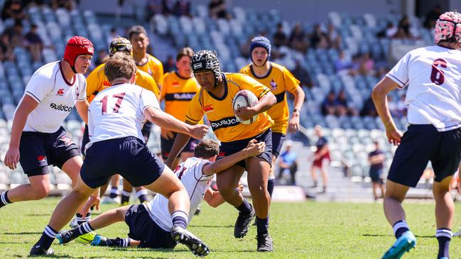 Buildcorp Emerging Reds Cup day one action between South East Queensland's Under-15s and Brisbane White Under-15s. Picture credit: QRU Media/ Erick Lucero.