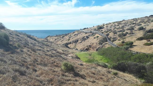 Part of the Hallett Cove boardwalk has been closed for repairs. Picture: Michelle Etheridge