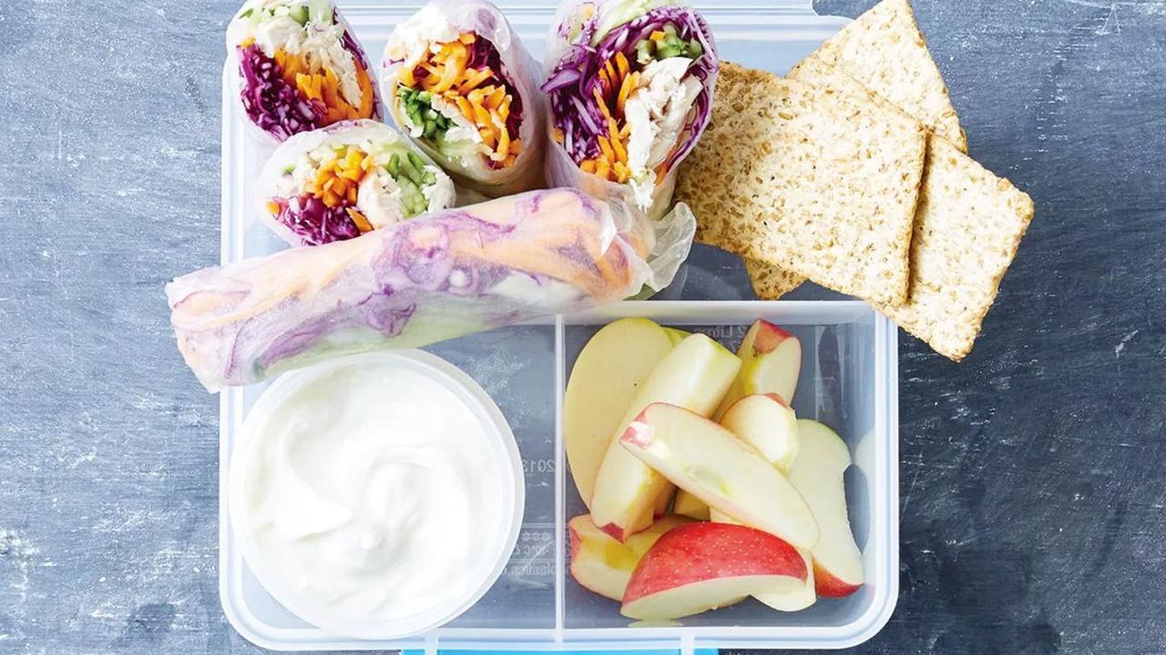 Rice paper rolls can be made the night before for an easy, healthy lunch. Picture: Life Education/Woolworths