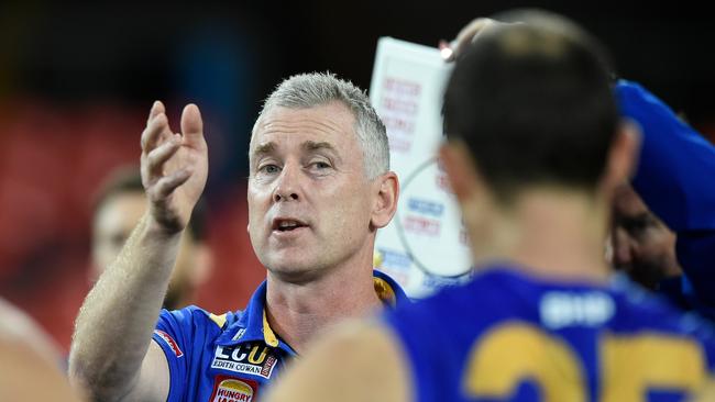 West Coast coach Adam Simpson has been very strong on his club’s wish to get out of the hub. Picture: Getty Images