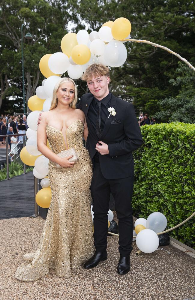 Indigo Achilles and Lachlan Chapman at Centenary Heights State High School formal at Picnic Point, Friday, November 15, 2024. Picture: Kevin Farmer