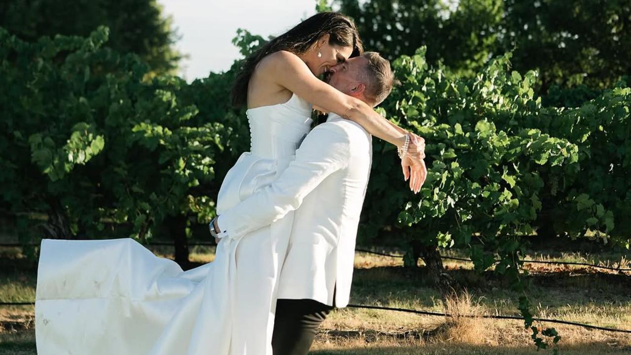 Olympian Stephanie Rice has married her husband Mark Lassey at Sandleford Wines in Perth. Picture: Novare Weddings