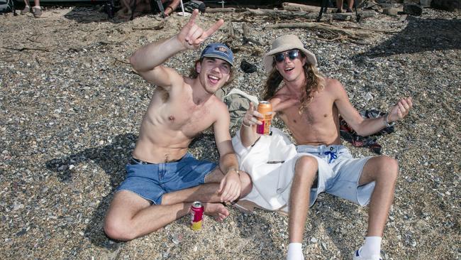Kai Harrison and Jay Baker at the Gold Coast Pro, Burleigh Heads. Picture: Glenn Campbell