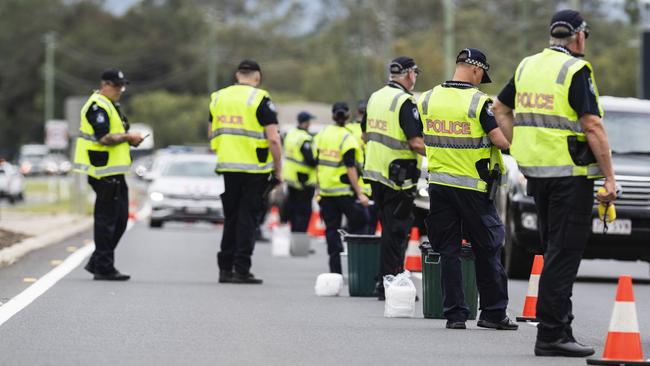 High-visibility police operation and RBT on Toowoomba Connection Rd at Withcott, part of Easter road safety campaign, Thursday, April 6, 2023. Picture: Kevin Farmer