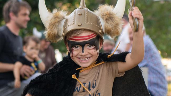 Luca McGuinness at the 2023 Dinah Beach Yacht Club Viking Funeral. Picture: Pema Tamang Pakhrin