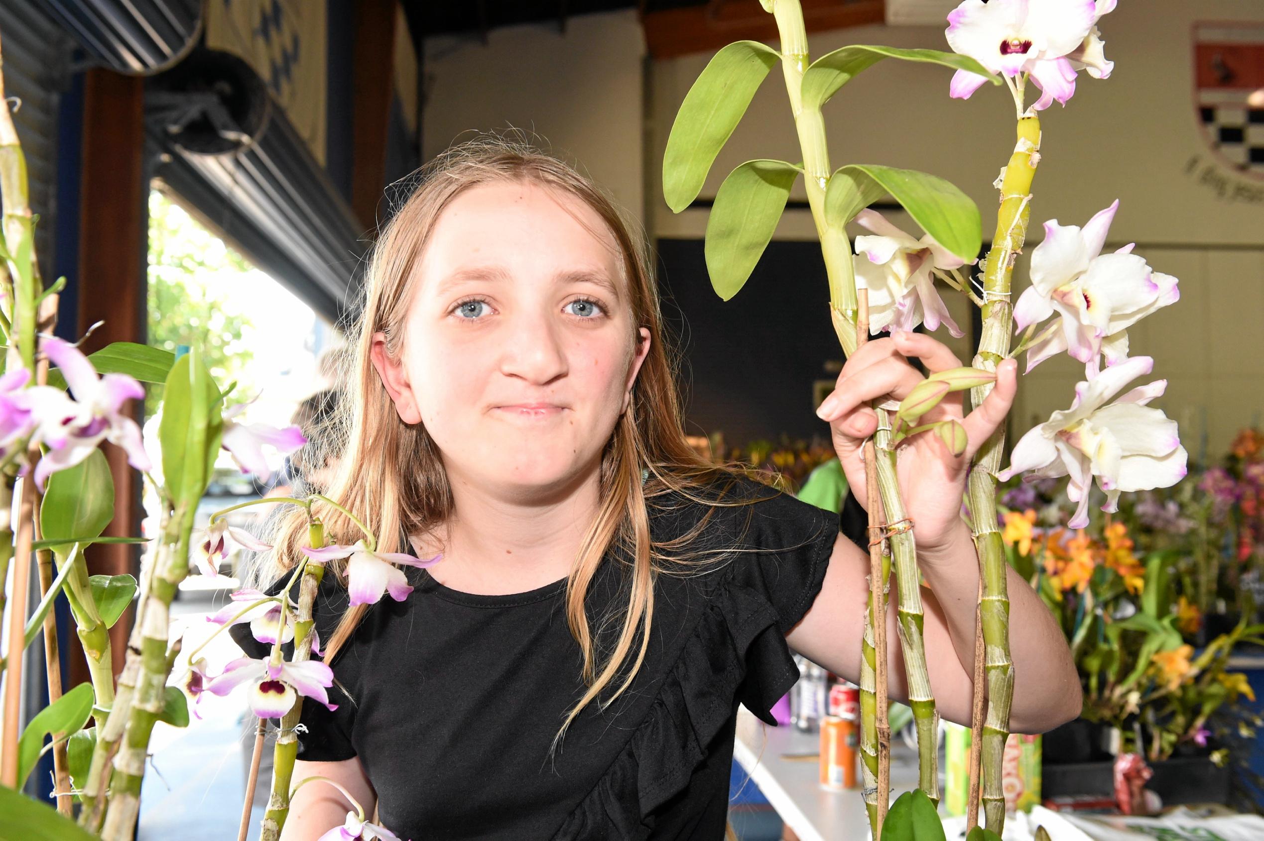 Hervey Bay Spring Orchid & Garden Spectacular - 12 year old Emily Kinnish. Picture: Cody Fox