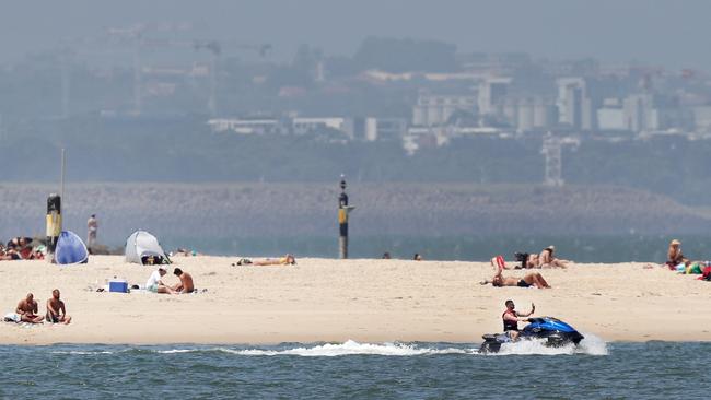 A jetski rider filmed himself while on the Georges River at Dolls Point. Picture: Jonathan Ng