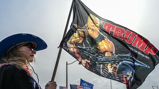 A Donald Trump supporter protests near his Florida home last week. Picture: AFP