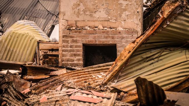 A home destroyed by bushfires near Bilpin in NSW. Picture: Getty Images