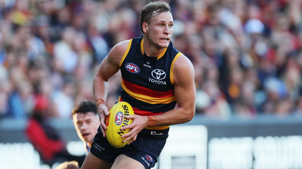 “Lowering our eyes and setting our goals a bit shorter,” are the key 10 words for the Crows this season. (Photo by James Elsby/AFL Photos via Getty Images)