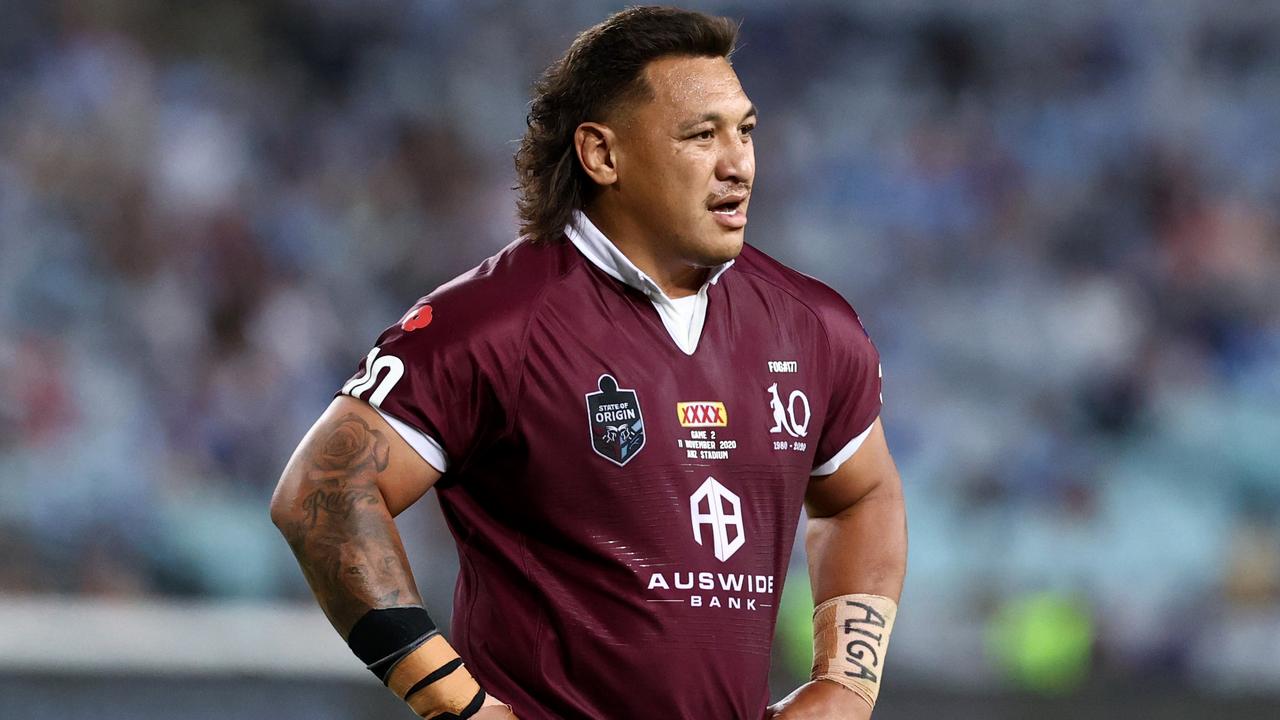 SYDNEY, AUSTRALIA - NOVEMBER 11: Josh Papalii of the Maroons looks on dejected during game two of the 2020 State of Origin series between the New South Wales Blues and the Queensland Maroons at ANZ Stadium on November 11, 2020 in Sydney, Australia. (Photo by Cameron Spencer/Getty Images)