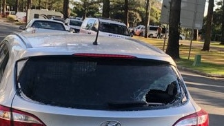 A car damaged by Jackson. Picture: Supplied