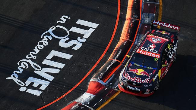 GOLD COAST, AUSTRALIA — OCTOBER 20: Shane Van Gisbergen drives the #97 Red Bull Holden Racing Team Holden Commodore VF during practice 3 for the Gold Coast 600, which is part of the Supercars Championship at Surfers Paradise Street Circuit on October 20, 2017 in Gold Coast, Australia. (Photo by Daniel Kalisz/Getty Images)