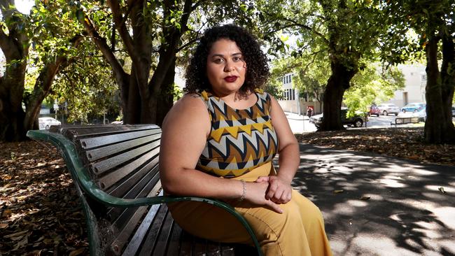 Indigenous activist Tarneen Onus-Williams in Melbourne’s Carlton. Picture: David Geraghty