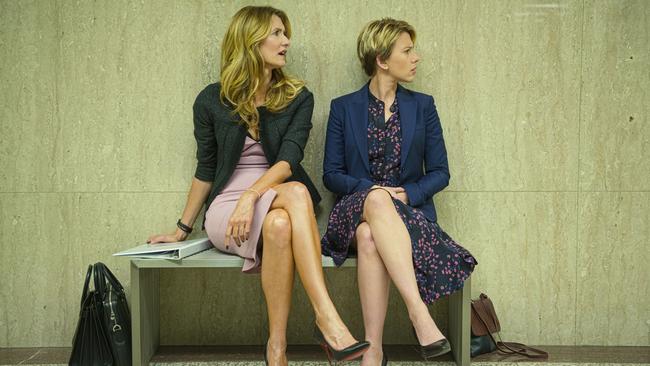 Laura Dern, left, and Scarlett Johansson in <i>Marriage Story</i>. Picture: Netflix via AP