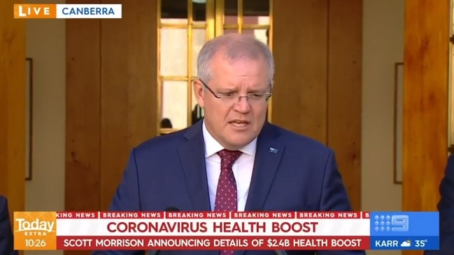 Scott Morrison announces $2.4 billion health package to tackle coronavirus (The Today Show)