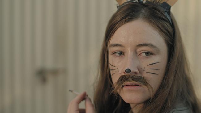 A still from Alice Springs filmmaker Biddy O’Loughlin's new sketch 'Lockdown - or Bill the Rabbit signs on.' Picture: CONTAINS NUTS PRODUCTIONS