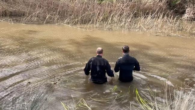 Police divers search a river near Melbourne for remains of missing Adelaide man Kerry Giakoumis. Picture: Victoria Police