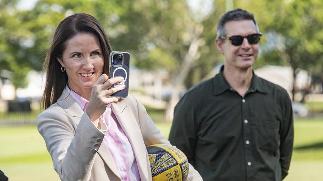 Cairns Regional Council Mayor Amy Eden and adviser Gavin King at a recent media event. Picture: Brian Cassey