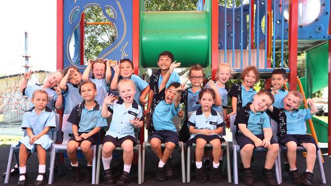 Biggera Waters MFY21 - Class A .Prep A: Back Row: Harriette Andersen, Harvey Britton, Rosealee McLean, Jayden-Leigh Murray, Sabya Subedi, Isla Jones, Ella Lochowicz, Hunter Winton, Ho Ho Chui Front Row: Isabelle Casey, Honour McDonald, Aaliyah Schmerse, Aadvik Shrestha, Alicia Rolles, Liam Rouse, Jett Skelton. Photograph : Jason O'Brien