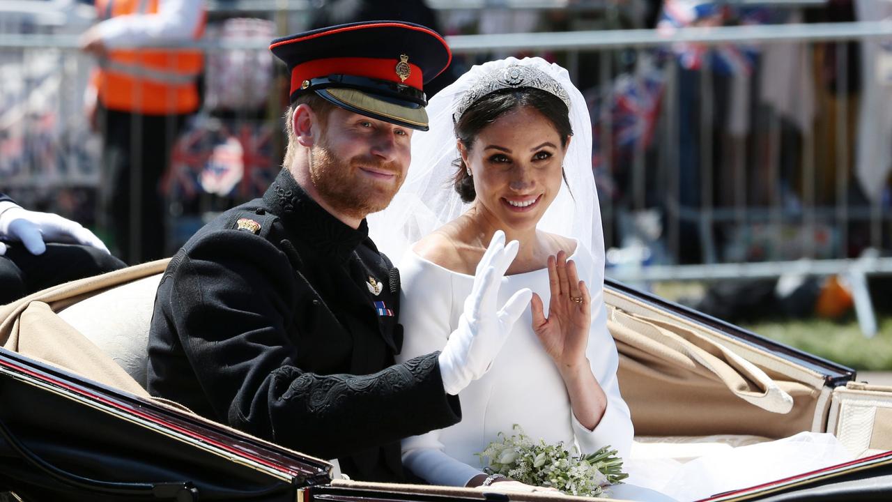 Prince Harry and Meghan on their wedding day on May 19, 2018. Picture: Aaron Chown - WPA Pool/Getty Images