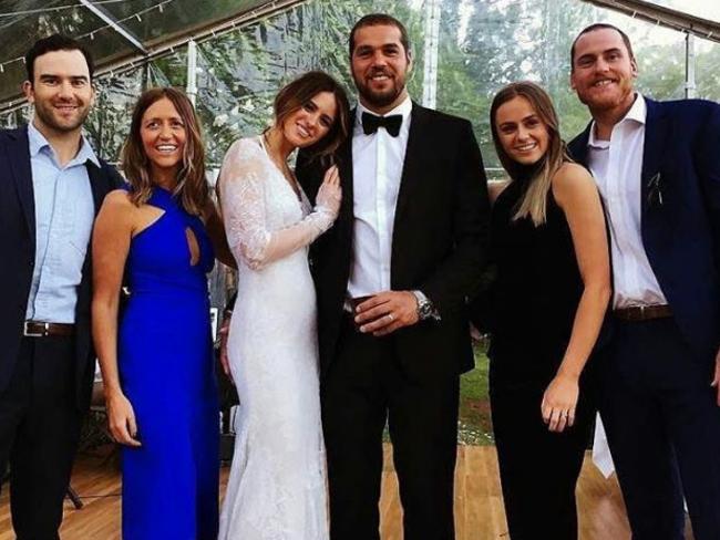 The newlyweds with friends after the nuptials. Picture: Instagram