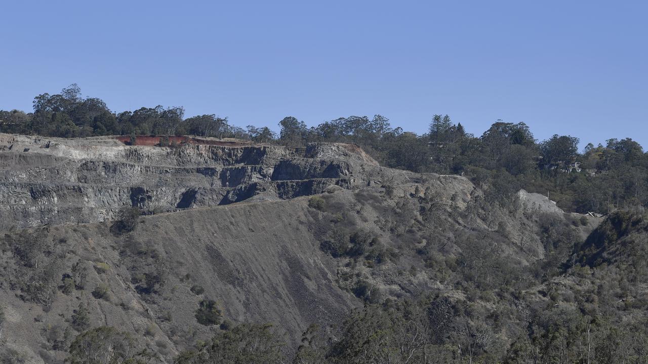 The Bridge St quarry is seen from the Toowoomba Second Range Crossing.