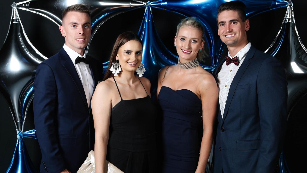 Adelaide 36ers and Adelaide Lightning MVP Dinner at the Titanium Security Arena. Aaron Hickmann, Maxine Ringrow, Mareli Visser and Josh Harris. Picture: Supplied