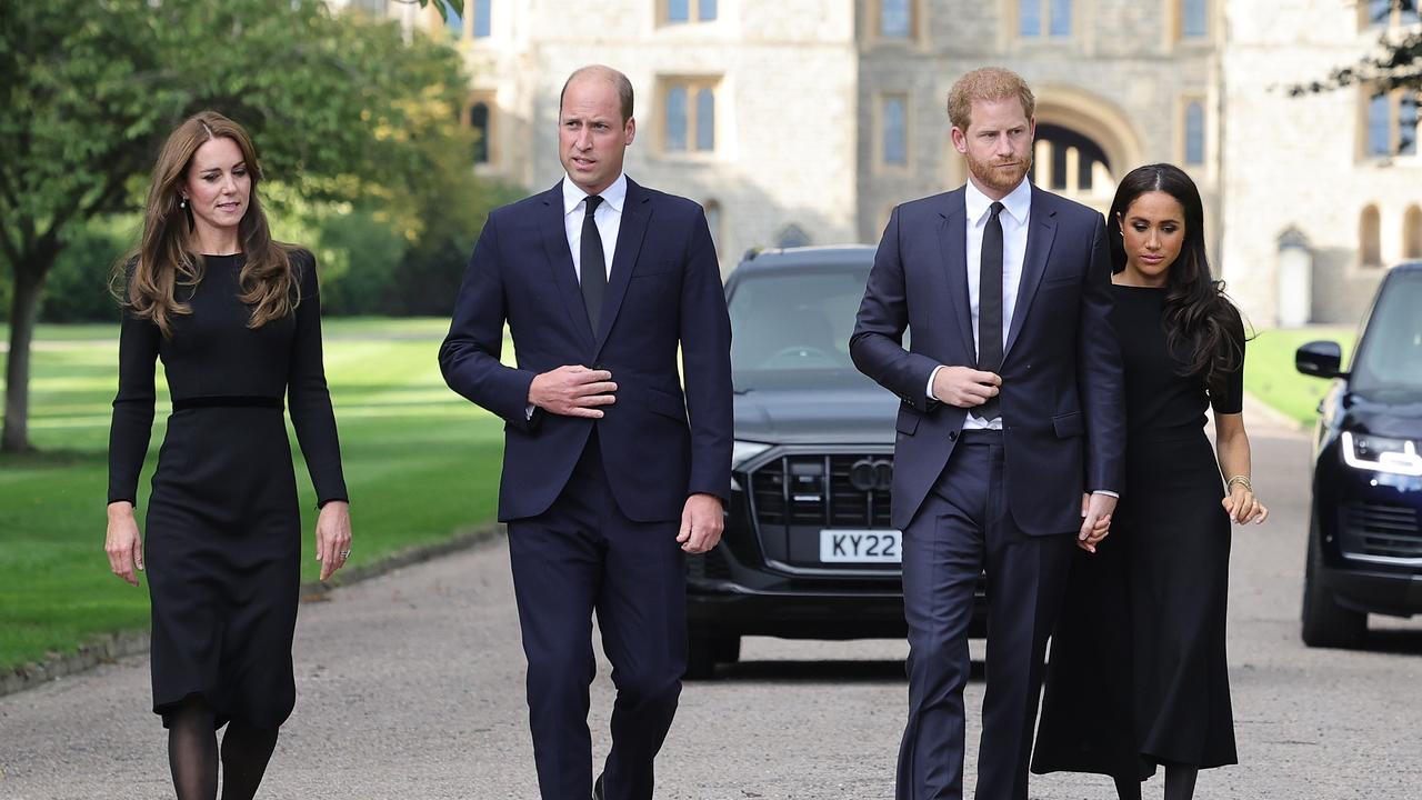 The two brothers and their wives made a surprise display of unity outside Windsor Castle. Picture: Chris Jackson/Getty