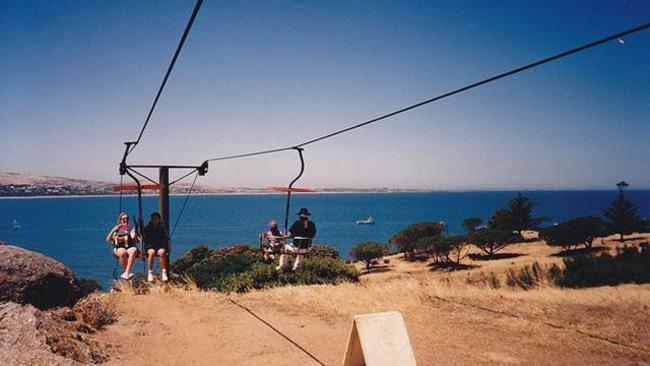 The Granite Island Chairlift, installed in 1964 and removed in 1996. Photo courtesy of Alex Prichard on Flickr