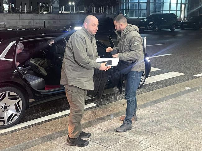 Ukraine's Defence Minister Rustem Umerov arrives to meet with South Korea's Defence Minister Kim Yong-hyun at the Defence Ministry in Seoul on Wednesday. Picture: AFP