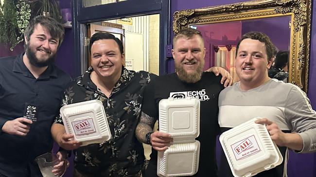 Patrons who are beaten by the clock (or their stomachs) are given a “takeaway box of shame” to cart their leftovers home in.